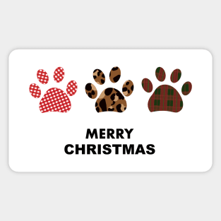 Leopard and plaid pattern paw print Sticker